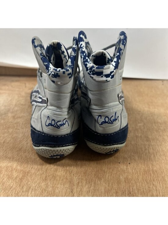 Asics Cael Sanderson v7.0 Men’s 11.5 Wrestling Shoes Boxing Sneaker Gray & Blue